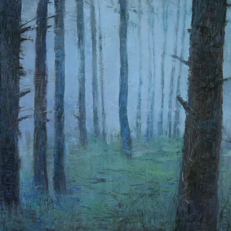 Silence Art, Forest Drawing, Relaxing Art, Foggy Forest, Forest Illustration, Realism Painting, Forest Painting, Original Landscape Painting, Realism Art