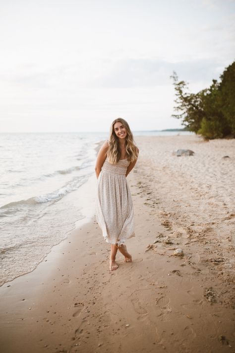 Boho Beach Photos, Poses With Dress Outfit Long, Beach Pictures Senior, Beach Poses Senior Pictures, Sunset Beach Senior Pictures, Senior Girl Beach Session, Sunrise Senior Pictures, Senior Photos On The Beach, Senior Pictures On Beach