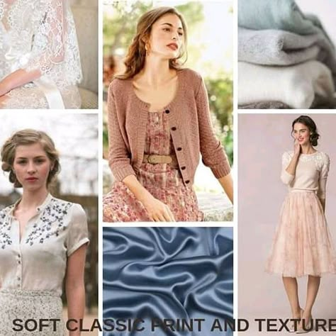 fashion designer/moda on Instagram: “Soft classic pattern and texture. #classicstyle #softclassic #kibbe #lacedress #flowerdress #flowerprint #retrostyle #silkdress” Kibbe Soft Classic, Classic Romantic Style, Soft Classic Kibbe, Classic Kibbe, Style Essence, Classic Prints, Soft Summer Colors, Romantic Classic, Pattern And Texture