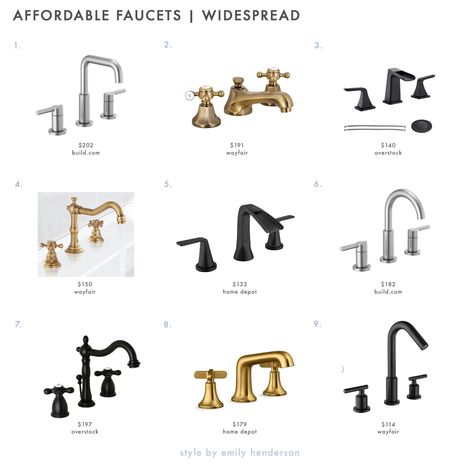 Amber Interiors Bathroom, Bathroom Sink Fixtures, Farmhouse Faucet, Best Bathroom Faucets, Farmhouse Bathroom Sink, Wall Mount Bathroom Faucet, Timeless Bathroom, Vanity Faucet, Emily Henderson