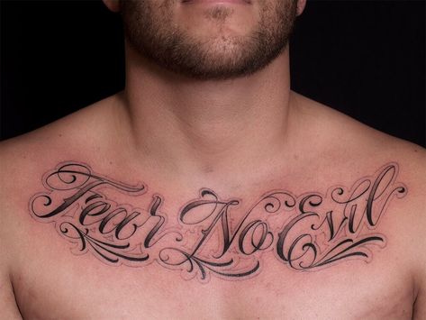 Chest Script Tattoo, Chest Tattoo Text, Chest Tattoo Writing, Tattoo Writing, Script Tattoo, Text Tattoo, Tattoo Script, Chest Tattoo, Tatting