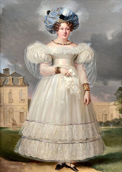 1830s Portrait, 1830s Fashion, Maria Isabel, Romantic Era, Leg Of Mutton Sleeve, Historical Women, European Dress, Second Wife, 19th Century Fashion