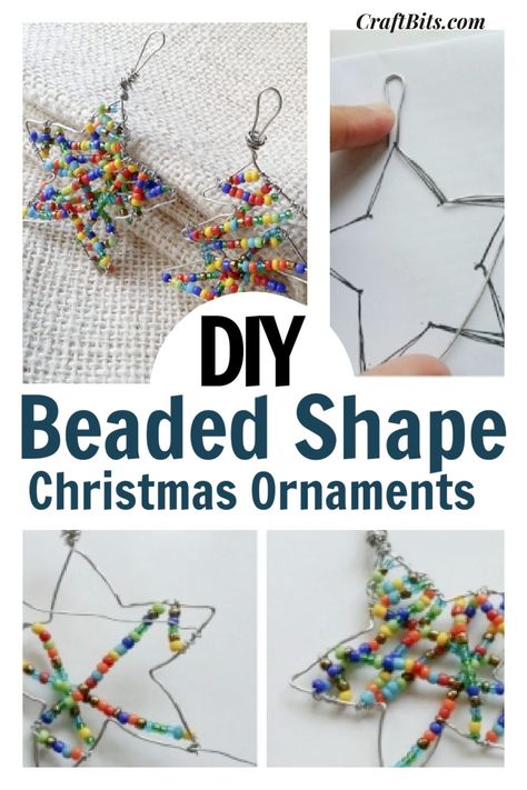 Make Colorful Beaded Christmas Ornaments — CraftBits.com Beaded Ornaments Diy Free Pattern, Christmas Crafts With Beads, Beading With Wire, Diy Beaded Christmas Ornaments, Beaded Christmas Ornaments Patterns Free, Bead Christmas Ornaments Diy, Indy Clover, Christmas Ornaments With Beads, Things To Make With Beads