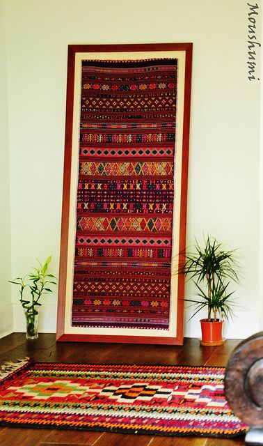 My Dream Canvas: Home Tour (A Collector's Haven) Framed Fabric Wall Art, Balinese Decor, Fabric Wall Decor, Wall Hanging Designs, Indian Interiors, Ethnic Home Decor, Ethnic Decor, Wall Rug, Woven Tapestry