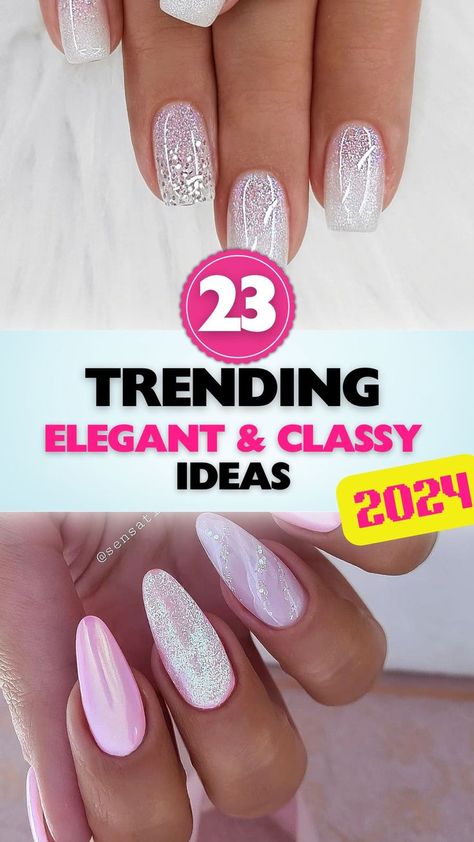 Elegant nail ideas for 2024 that exude class and sophistication. Perfect for every stylish woman. Special Occasion Nails Acrylic, Bling French Manicure, Wedding Attendee Nails, Perfect Dip Nails, Elegant Dip Nail Designs, Gel Nail Designs Elegant, Fancy Gel Nails Design, Dip Nail Trends 2024, French Nail Designs With Glitter