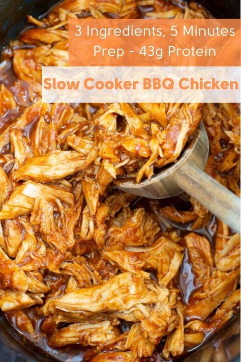 Easy Crockpot Bbq Chicken 3 Ingredients, Crockpot Chicken Recipes Low Calorie, Easy Chicken Crockpot Recipes Healthy 3 Ingredients, 3 Ingredient Chicken Crockpot, Low Ingredient Crockpot Recipes, High Protein Low Calorie Crock Pot Meals, Crockpot Bbq Chicken Recipes, Bbq Chicken Crockpot Easy, Garlic Bbq Chicken