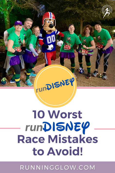 Hey runDisney lovers! Avoid these 10 worst runDisney race mistakes to ensure you truly enjoy your race at the Happiest Place on Earth. Newbie, or experienced runner! Disney Race Outfits, Run Disney Costume Ideas, Disney Marathon Outfit, Rundisney Outfits, Disney Marathon Shirts, Run Disney Outfits, Disney Running Outfits, Disney Princess Marathon, Disney 5k