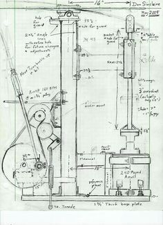 Power Hammer Plans, Hammer Drawing, Blacksmith Power Hammer, Blacksmith Hammer, Forging Tools, Air Hammer, Power Hammer, Knife Making Tools, Blacksmith Forge