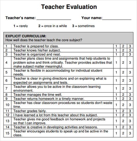 Student Evaluation Template Teacher Evaluation Form Teaching, Preschool Teacher Evaluation Form Free, Student Evaluation Form Teachers, Teacher Evaluation Form For Students, Preschool Teacher Evaluation Form, Student Feedback For Teachers, Teacher Feedback From Students, Teacher Evaluations By Principal, Feedback For Teachers From Students