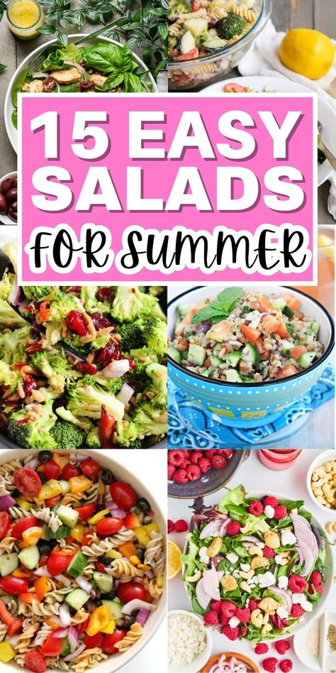 Salads are the ultimate choice for summer meals. And if you’re looking for easy, quick, and healthy summer salad recipes, this guide is for you. I’ve shared the 15 most authentic and easy salads that beat the heat and keep you healthy.  The summer season has begun! And the most cherished delight of this season... Salads For Summer, Cold Italian Pasta Salad, Hairstyles Pony, Raspberry Salad, Green Salads, Grain Bowls, Seasonal Fruits, Avocado Salad Recipes, Simple Salad