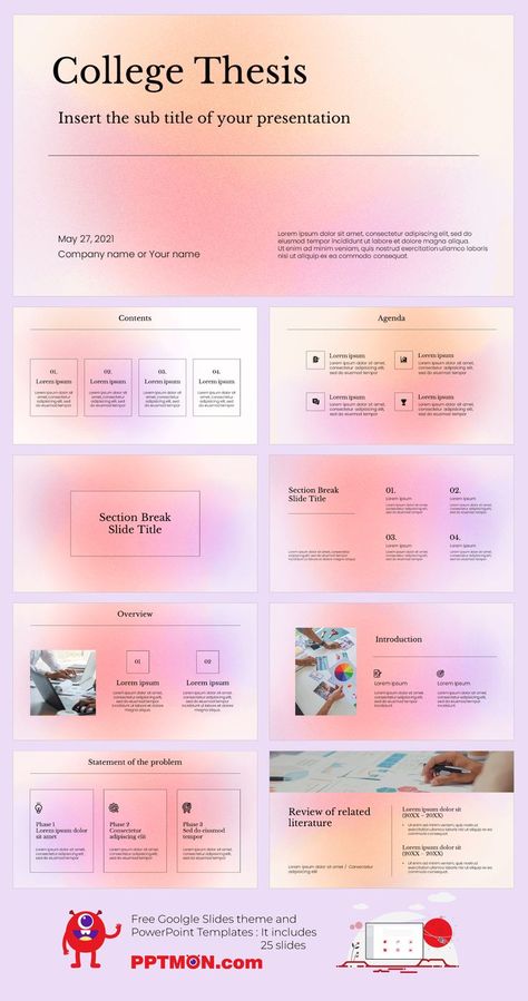Gradients College Thesis Free Presentation Template – Google Slides Theme and PowerPoint Template

#FREEPPTTEMPLATE, #PPTDESIGN, #POWERPOINTDESIGN, #POWERPOINTTEMPLATE, #GOOGLESLIDES, #GOOGLESLIDESTHEME, #GOOGLEPRESENTATION, #PRESENTATIONDESIGN, #FREEPOWERPOINTTEMPLATES Powerpoint Inspo School, Powerpoint Ideas School, Thesis Template Design, School Presentation Ideas Google Slides, Google Slide Title Page Ideas, All About Me Google Slides Ideas, Google Slides Inspo School, Beautiful Slides Presentation, Google Slides Layout Ideas