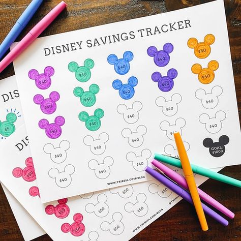 Disney Vacation Savings Plan, Disney Money Saving Chart, Disney Trip Saving Plan, Disney World Savings Tracker, Disney World Savings Plan, Disneyland Savings Tracker, Vacation Money Saving Ideas, Disney Savings Tracker Printable Free, Disney Vacation Savings Tracker