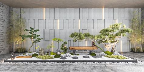 Japanese Balcony Design, Indoor Landscape Design, Outdoor Wall Fountains, Compound Wall Design, Boundary Wall, Feature Wall Design, Modern Outdoor Spaces, House Redesign, Terrace Garden Design