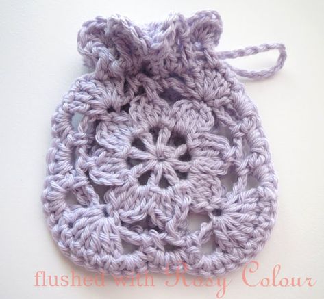 Crochet Patterns Bag, Crochet Sachet, Puff Stitch Crochet, Bobble Stitch Crochet, Crochet Pouch, Lavender Bags, Crochet Goodies, Crochet Dishcloths, Lavender Sachets