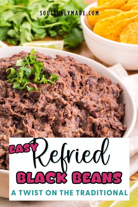 Refried Black Beans Recipe From Can, Refried Black Beans Recipe, Refries Black Beans Recipe, Easy Refried Beans, Traditional Refried Beans, Refried Black Beans, Black Beans Recipe, Fiesta Recipes, Canning Refried Beans