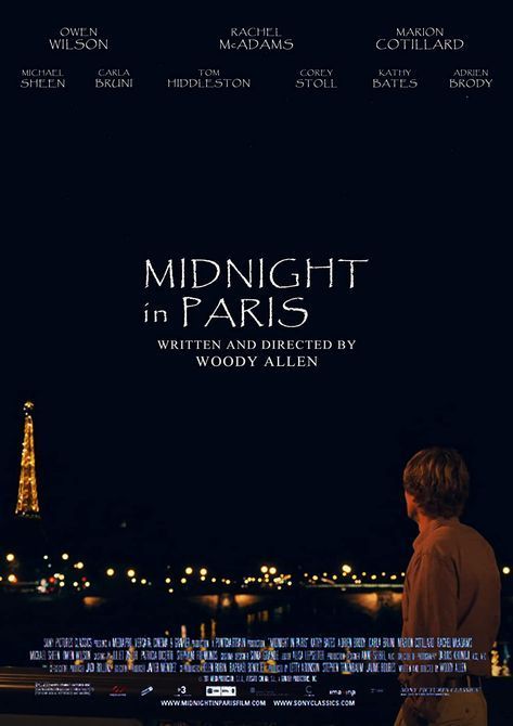 Midnight In Paris Aesthetic, Paris Movie, Vintage Films, Midnight In Paris, Movie Pins, Owen Wilson, Paris Poster, I Love Cinema, Movie Poster Wall