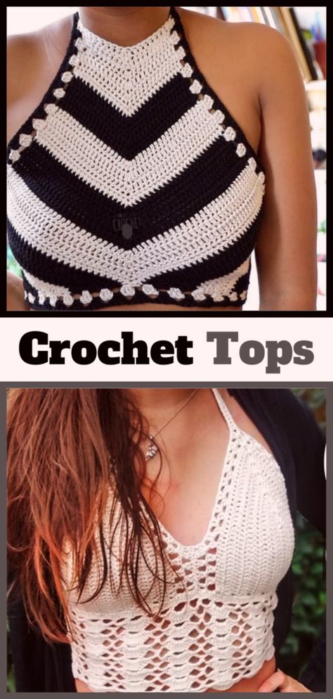 Crop Top Free Pattern, Crochet Halter Tops Free, Crochet Halter Top Pattern Free, Crochet A Crop Top, Diy Crochet Top, Crochet Halter Top Pattern, Crochet Patterns Free Beginner, Crochet Bra, Crochet Crop Top Pattern