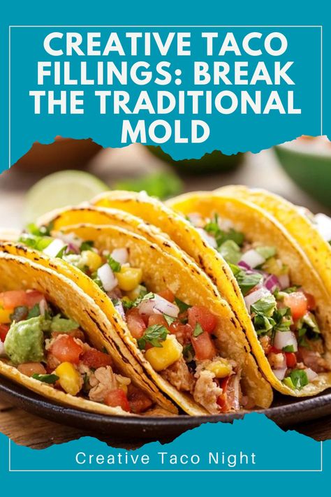 Break the mold with these unique and delicious taco fillings! Perfect for anyone looking to spice up their tacos. 🌶️ #TacoFillings #CreativeRecipes #FlavorfulTacos #TacoIdeas Taco Fillings Ideas, Taco Games, Taco Filling, Taco Time, Taco Fillings, Food Mexican, Taco Stuffed Shells, Taco Meat, Taco Night