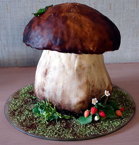 mushroom shaped cake Toadstool Cake, Woodland Wedding Cake, Super Torte, Mushroom Cake, Russian Cakes, Realistic Cakes, Woodland Cake, Forest Cake, Crazy Cakes