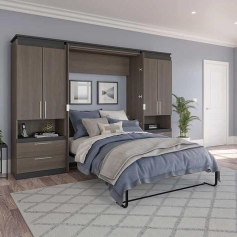 Full Murphy Bed, Murphy Bed Kits, Space Saving Bedroom, Murphy Wall Beds, Queen Murphy Bed, Pull Out Shelves, Full Mattress, Bedroom Master, Wall Bed