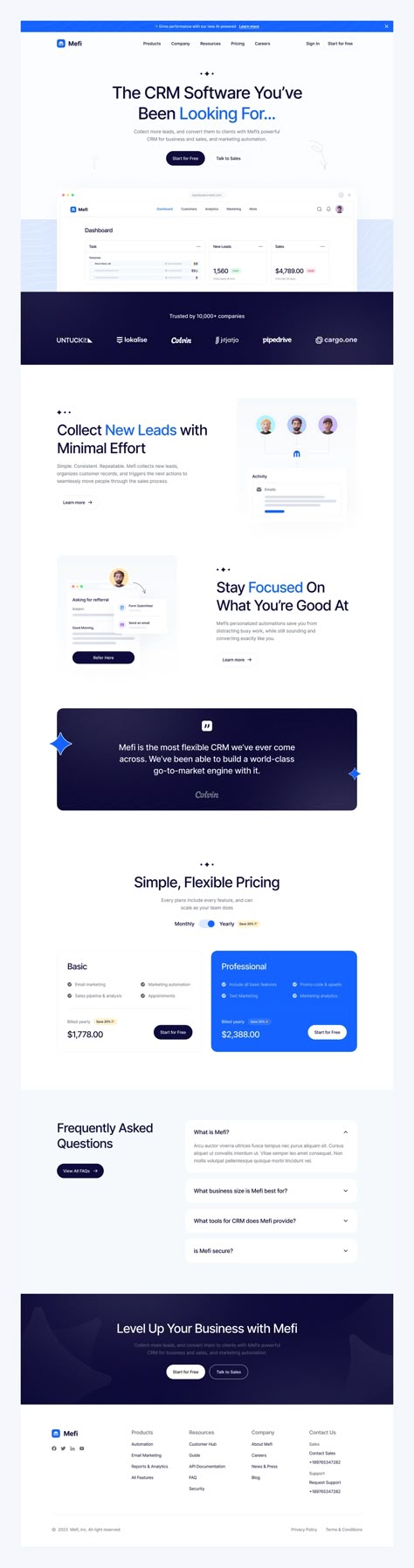 CRM - Landing Page by Barly Vallendito for Dipa Inhouse on Dribbble Crm Website Design, Crm Landing Page, Webpage Design Layout, Web Design Inspiration Layout, Travel Website Design, Product Landing Page, Photography Website Templates, Landing Page Inspiration, Creative Web Design