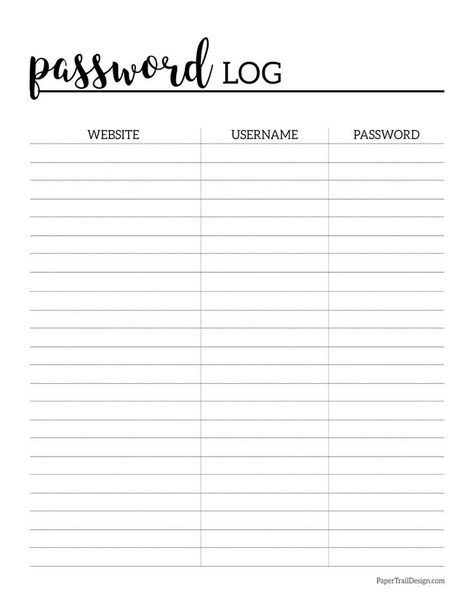 Business Forms Templates Free Printable, Password Log Template, Cleaning Template Printable, To Do List Template Free Printable, Password Template, Password Tracker Printable, Printable Password Log, Printable Organizer, Printable Password Tracker