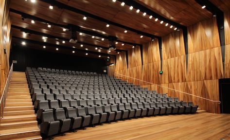 Lecture Theatre Seating installed in Trinity Gateway at UOM #profurn #seating #theatre #education #architecture Theatre Entrance Design, School Theatre Design, Aesthetic Auditorium, Lecture Theatre Design, Small Auditorium Design, Theatre Hall, Theatre Seating, Auditorium Design, Theatre Education