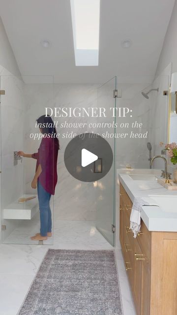 Lisa Kanegae on Instagram: "Comment SHOP below to receive a DM with the link to shop this post on my LTK ⬇ https://liketk.it/4Xoej #ltkhome #ltkfindsunder100 #ltksalealert

The best solution to avoid getting sprayed in the arm when you turn on the shower controls! This is something that definitely needs to be planned in the framing stage of a remodel. We kept the shower controls on the left so they could turn the water on without getting sprayed. Also if you decide to use a shower panel if you use a rain shower head it reduces the amount of water that will come out of the shower since the pressure is a lot softer than a standard shower head. Do you ever get sprayed when you take a shower

#bathroomtiles #zellige #bathroomdesign
#bathroomremodel #bathroomrenovation
#bathroomtile #bathroom # Shower With Large Window, Modern European Home, Cottage Details, Shower Controls, Shower Panel, European Home, Large Window, Modern European, Modern Cottage