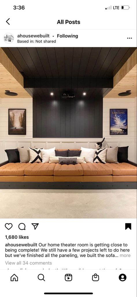 Black Wall Movie Room, Theater Room Paint Ideas, Media Room Paint Colors Home Theaters, Moody Basement Theater, Home Movie Theater Room Wall Colors, Cubicle Style, Cozy Cubicle, Media Room Paint Colors, Stripped Wall