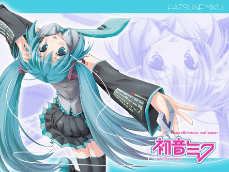 Miku Chan, Miku Hatsune Vocaloid, Moe Anime, Cocoppa Wallpaper, Old Anime, Wallpaper Pc, Hatsune Miku, Cool Wallpaper, Blue Hair