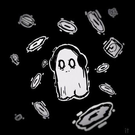 Ghost Drawing, Emo Pfp, Undertale Art, Dessin Adorable, Black And White Aesthetic, A Ghost, Cute Ghost, Funky Art, الرسومات اللطيفة