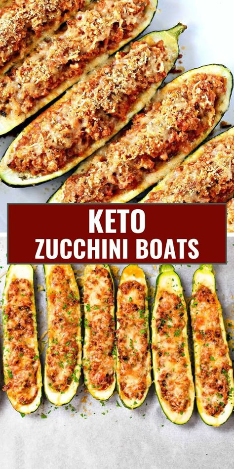 Keto Zucchini Boats are the perfect low-carb base for endless flavor combinations.  Fill them with your favorite keto-friendly ingredients for a delicious and satisfying meal! High Protein Low Carb Paleo Recipes, Zucchini Boats Easy, Low Calorie Zucchini Boats, Low Carb Zucchini Boats, Low Carb Low Sugar Recipes Dinner Easy, Zucchini Boats Keto, Simple Low Carb Meals, Keto Zucchini Boats, High Protein Low Carb Lunch