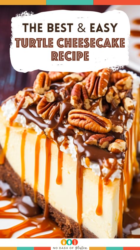 Dive into the luxurious world of our Turtle Cheesecake! A dreamy mix of rich caramel, luscious chocolate, crunchy pecans, and creamy cheese, this recipe brings you the ultimate indulgence in every slice. Perfect for family gatherings, special occasions, or just a treat-yourself moment. Don’t miss out on this heavenly dessert that's sure to impress. Want to create this masterpiece yourself? Click the link for the full recipe and step-by-step instructions. Your taste buds will thank you! Instant Pot Turtle Cheesecake, Caramel Chocolate Cheesecake Recipes, English Toffee Cheesecake, Sweetened Condensed Milk Cheesecake Recipes, Turtle Pecan Cheesecake, Millionaire Cheesecake Recipe, Best Cheesecake Recipe Ever, Turtle Cheesecake Recipe Easy, Cheesecake Factory Cheesecake Recipes