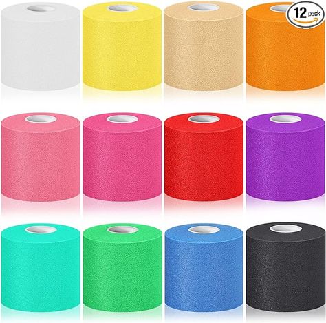 Amazon.com: 12 Pieces Foam Prewrap Athletic Tape Sports Wraps Prewrap and Athletic Tape Pre Wrap Tape Breathable Sports Tape Pre Wrap for Running Hiking Hair (Assorted Colors) : Health & Household Hiking Hair, Sports Tape, Pre Wrap, Christmas Wishlist, Christmas List, Volleyball, Soccer, Hiking, Running