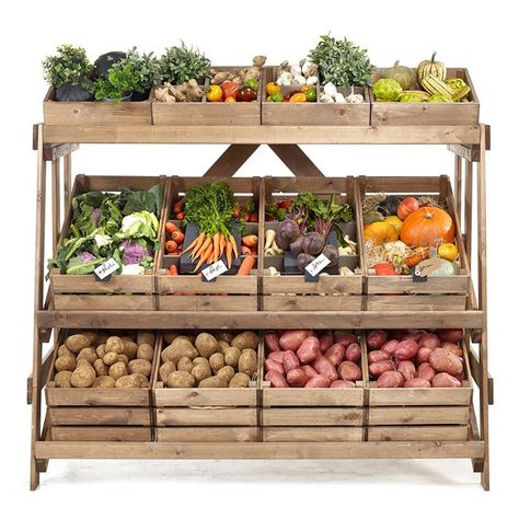 Fruit Stand Ideas, Vegetable Gift Basket, Fruit And Veg Shop, Farmers Market Display, Deco Fruit, Produce Displays, Shop Shelving, Vegetable Stand, Vegetable Shop