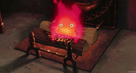 Howl's Moving Castle Calcifer, Fire Gif, Castle Background, Studio Ghibli Background, Live Backgrounds, Howl's Moving Castle, Banner Gif, Animation Screencaps, The Curse