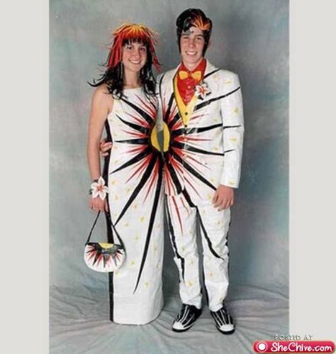 duct tape Different Prom Dresses, Awkward Prom Photos, Ugly Wedding, Prom Dress Fails, Duct Tape Prom Dress, Ugly Wedding Dress, Duct Tape Dress, Worst Wedding Dress, Prom Dress Pictures