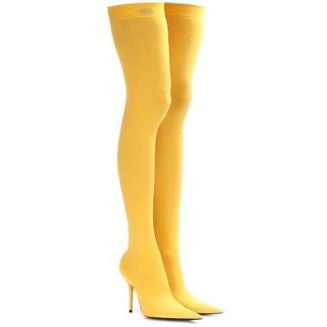 Balenciaga Knife Over-the-Knee Boots (31.190 RUB) ❤ liked on Polyvore featuring shoes, boots, heels, over-the-knee boots, yellow, balenciaga, yellow jersey, over the knee heel boots, yellow boots and heeled boots Yellow Balenciaga, Heels Yellow, Above Knee Boots, Balenciaga Boots, Trendy High Heels, Cl Fashion, Boot Knife, Yellow Jersey, Shoes Boots Heels