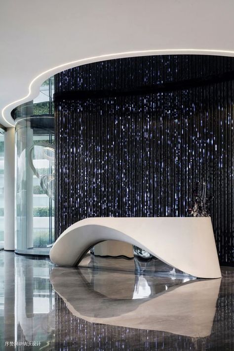 Futuristic Reception, Modern Front Desk, Reception Desk Design, Interior Architecture Drawing, Modern Reception, Clinic Interior Design, Furniture Details Design, Reception Counter, Hotel Reception