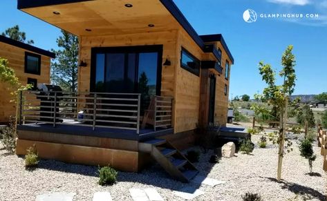 Community of Modern Tiny Homes w/ Breathtaking Desert Views Rustic Tiny Home, Minimalist Tiny House, Home Exterior Ideas, Escalante Utah, Tiny House Designs, Build Dream Home, Small House Exteriors, Tiny House Vacation, Tiny House Village