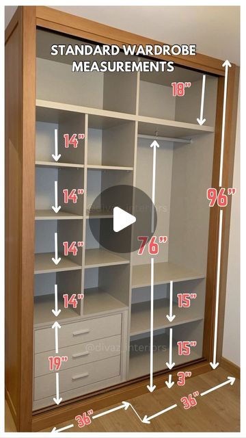 Cupboard Partition Ideas, Wardrobe Partition Design, Wardrobe Partition Ideas For Women, Standard Wardrobe Dimensions, Cupboard Internal Design, Wardrobe Partition Ideas, Wardrobe Internal, Wardrobe Internal Design, Modern Closet Designs