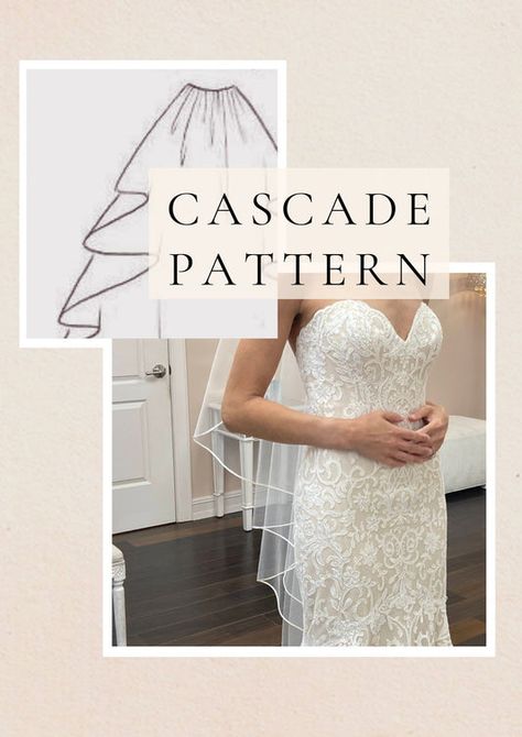 DIY Sewing Patterns for Wedding Veils, Bridal Capes, and Wings – One Blushing Bride Custom Wedding Veils Finger Tip Veils Bridal, Bridal Veil Fingertip, Waterfall Veil, Diy Bridal Veil, Cascading Veil, Cascade Veil, Veils Bridal Diy, Veil Pattern, Veil Diy