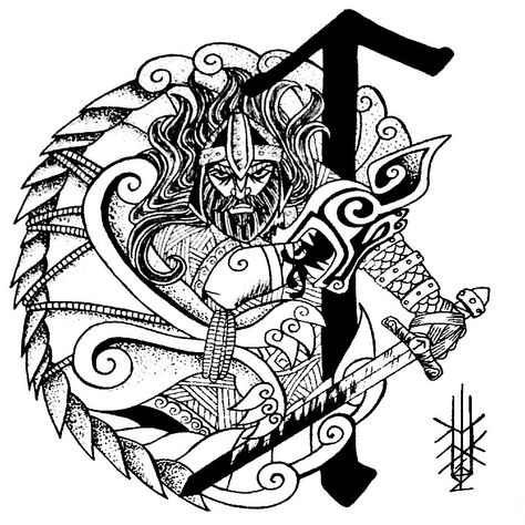 Tyr tattoo Tyr Norse God Art, Tyr Tattoo, Berserker Tattoo, Tattoo Queen, Fenrir Tattoo, Viking Warrior Tattoos, Arte Viking, Viking Tattoo Symbol, Rune Tattoo