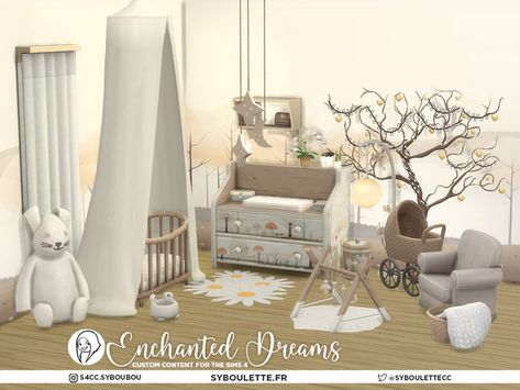 Sims 4 Infant Nursery, Sims Nursery, Infants Cc, Sims 4 Beds, Luxury Nursery, Sims Houses, Dream Kids, Kid Bedroom, Portable Crib