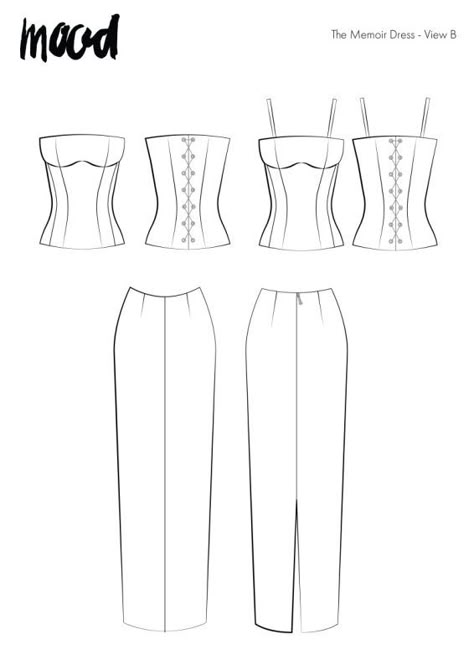 Corset Patterns Free, Dress Making Patterns Tutorials, Diy Dress Tutorial, Diy Clothes Patterns Dress, Mood Fabrics Free Pattern, Skirts Drawing, Mood Sewing Patterns, Dress Drafting, Free Dress Pattern