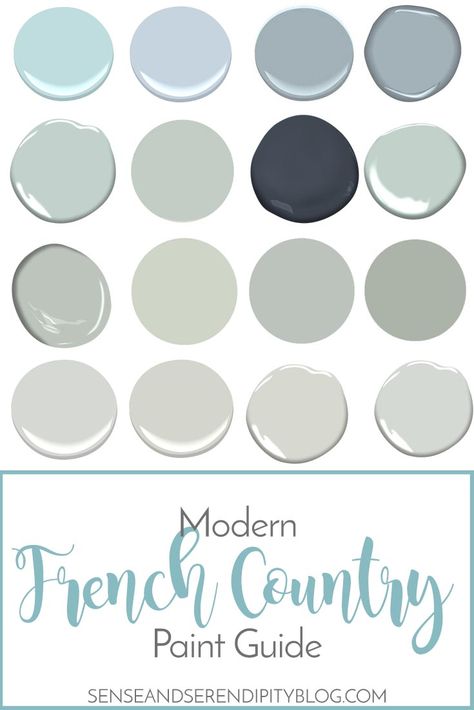 Finding the perfect paint color for your farmhouse style can be overwhelming. I've put together a guide to help you choose the best color for your space! Country Kitchen Colors, French Country Farmhouse Decor, French Country Rug, Paint Guide, French Country Decorating Kitchen, Shabby Chic Design, French Country Living, French Country Bathroom, Modern French Country