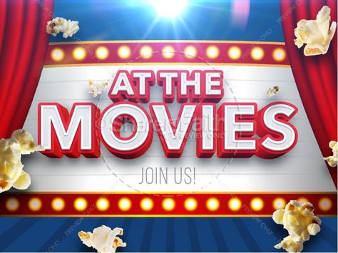 At the Movies Church Night Ministry PowerPoint School Movie Night, Movie Night Poster, Welcome Gif, Worship Backgrounds, Worship Videos, At The Movies, Church Graphics, Church Ministry, Sermon Series