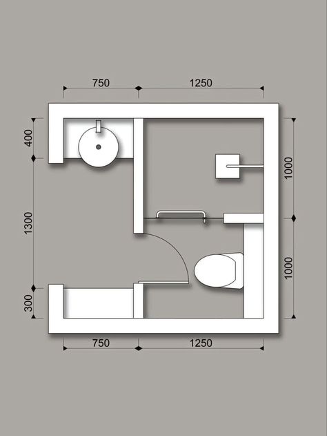 2m Bathroom, Small Bathroom Plans, Toilet Plan, Bathroom Layout Plans, Interior Design Basics, Building Design Plan, Townhouse Interior, Small Bathroom Layout, Bathroom Plan