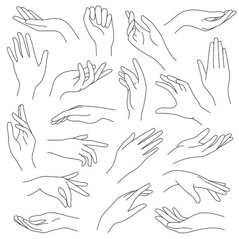 Premium Vector | Female hands line. outline elegant woman hand gestures. beautiful palm and fingers icons in one line fashion minimalist style, vector set. illustration hand collection woman, pretty elegant lady arm Motherhood Logo, Hand Gesture Drawing, Hand Outline, Finger Tattoo For Women, Female Hands, Hand Gestures, Hand Lines, Woman Hand, Angel Drawing