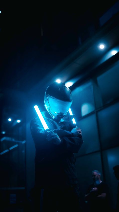 Light up motorbike helmet and sticks shoot Motorbike Photography, Photoshoot Lights, Night Rider, Quick Pics, Motorbike Helmet, Bike Photography, Racing Helmets, 2025 Vision, Motorcycle Helmets